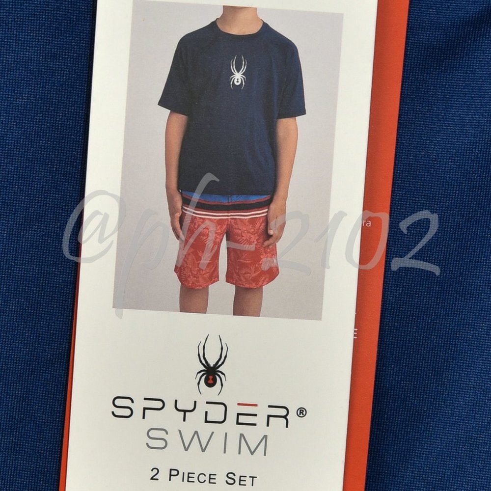 Spyder BOYS Youth 2-piece Swim Set BLUE - Picture 12 of 13